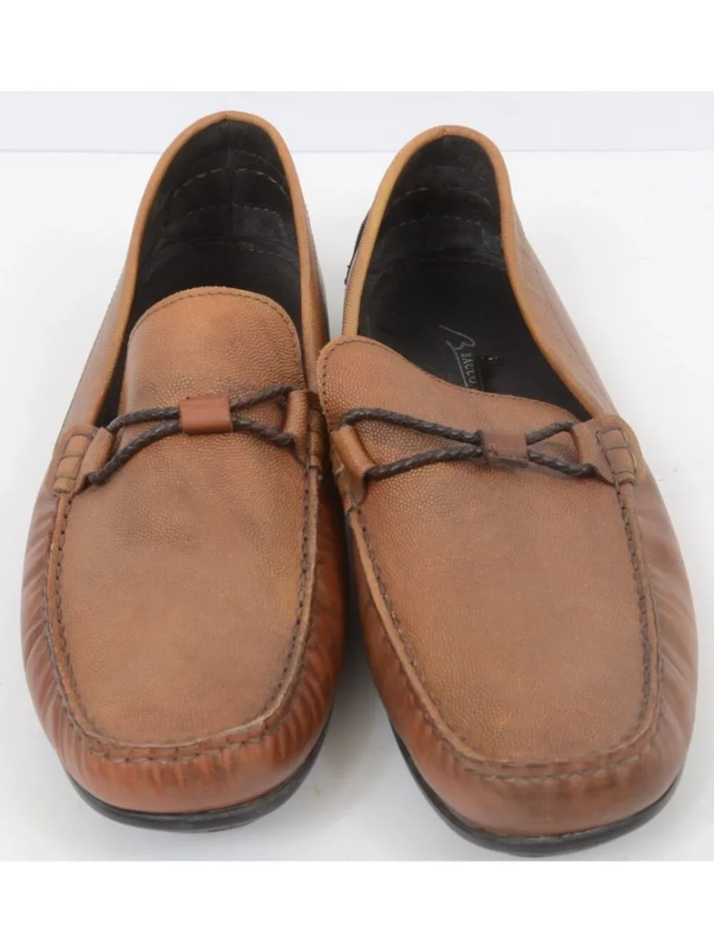 Bacco Bucci Men's 12 Brown Leather Italian Driving Slip-On Loafer Preppy Vacay